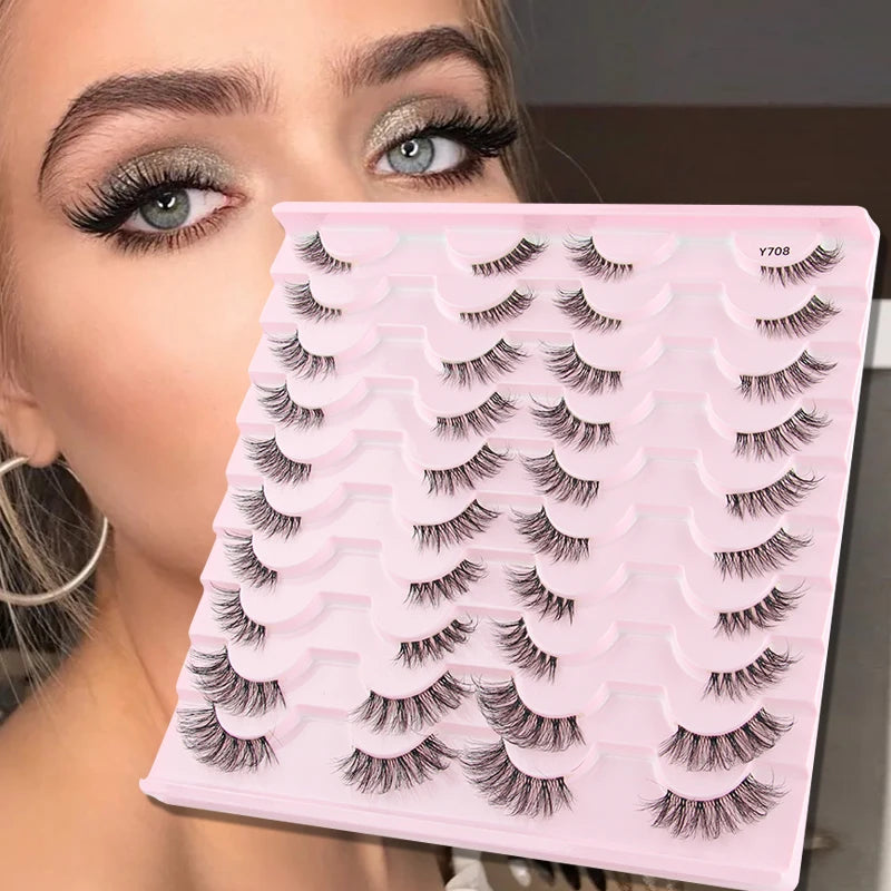 New Fox Half Eyelashes 3/10 Pairs 3D Mink Lashes Natural Eyelash Extension Cat Eye Eyelashes Makeup Tools faux Cils maquiagem - Blinksy